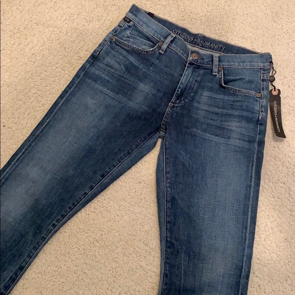 High Rise Ankle Leg Denim Jeans